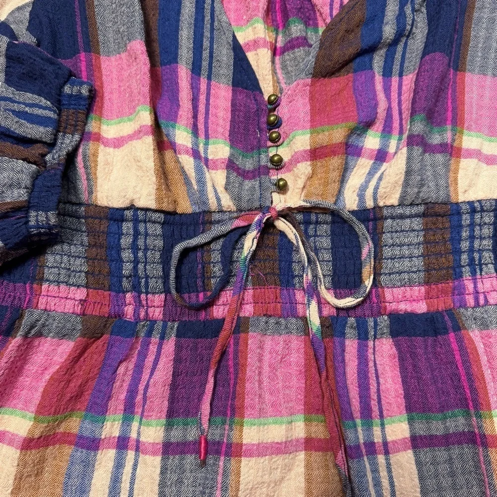 NWT New $98 Pilcro Plaid Deep-V Blouse Size XL